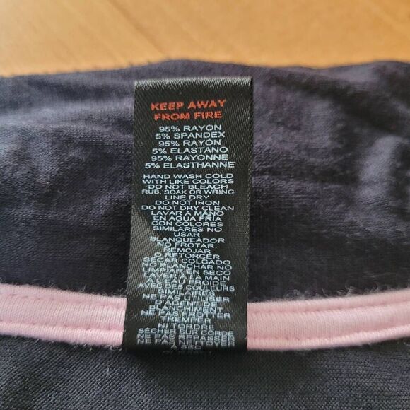 Bebe black & pink bedazzled button up pajama top super soft loungewear - Picture 8 of 8